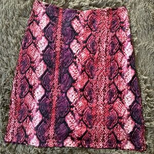 Stylish Pink and Purple Snake Print Skirt